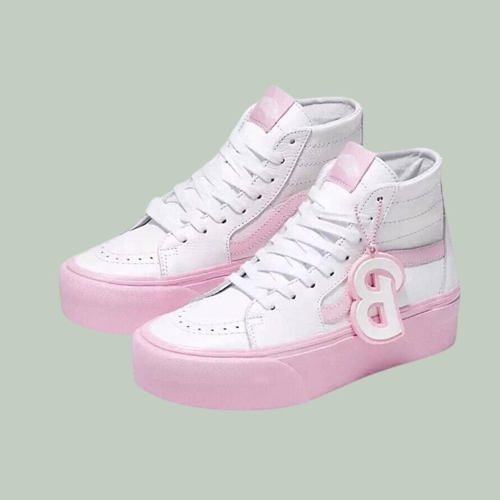 Vans X Barbie SK8-HI Tapered Stackform Shoe True White Pink Women's Size 6